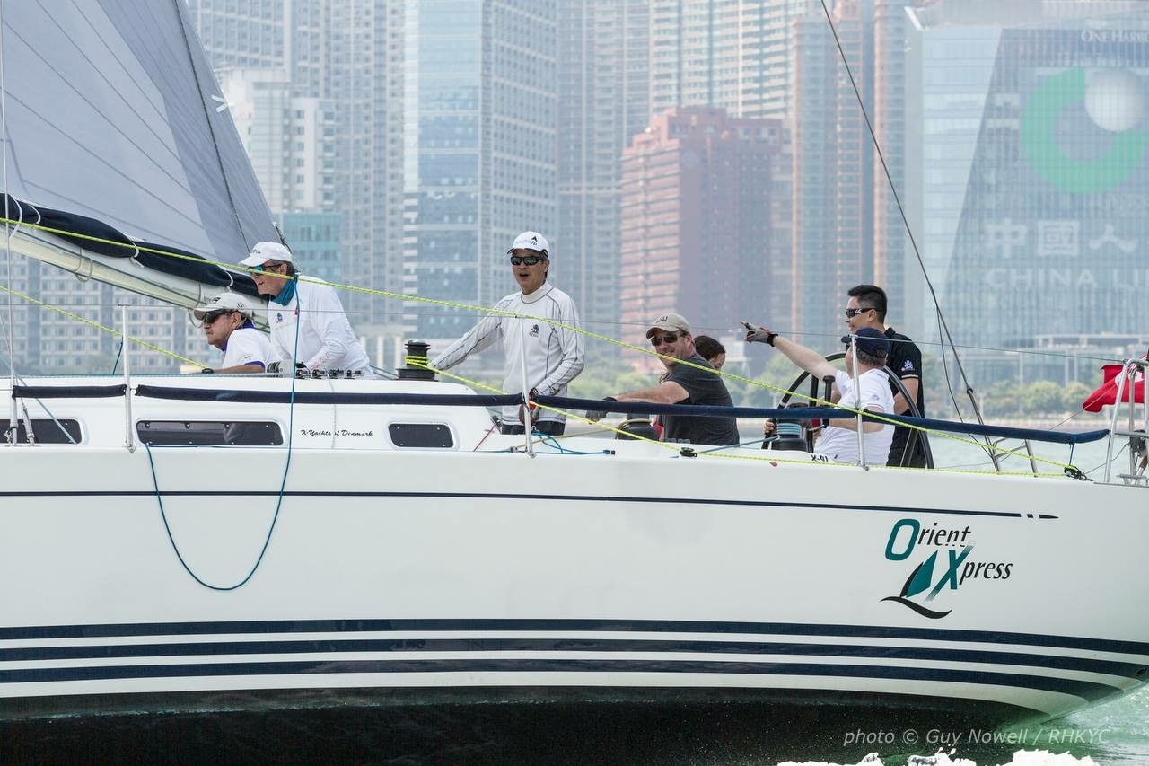 Crew positions and sail handling during an advanced training moment.